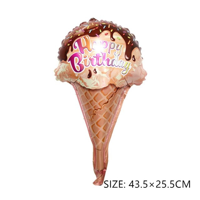 Small Large Ice Cream Pizza Burger Balloon Toy Hot Dog Donut Aluminum Film Balloon Happy Birthday Party Decoration Balloon Mini