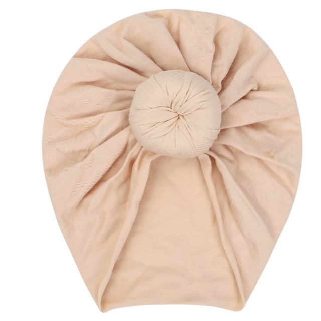 Solid Baby Cotton Beanies Cute Bear Ear Bowknot Turban Hats Sweet Soft 0-4T Elastic Caps for Newborn Baby Boy Girls Headwraps