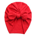 Solid Baby Cotton Beanies Cute Bear Ear Bowknot Turban Hats Sweet Soft 0-4T Elastic Caps for Newborn Baby Boy Girls Headwraps