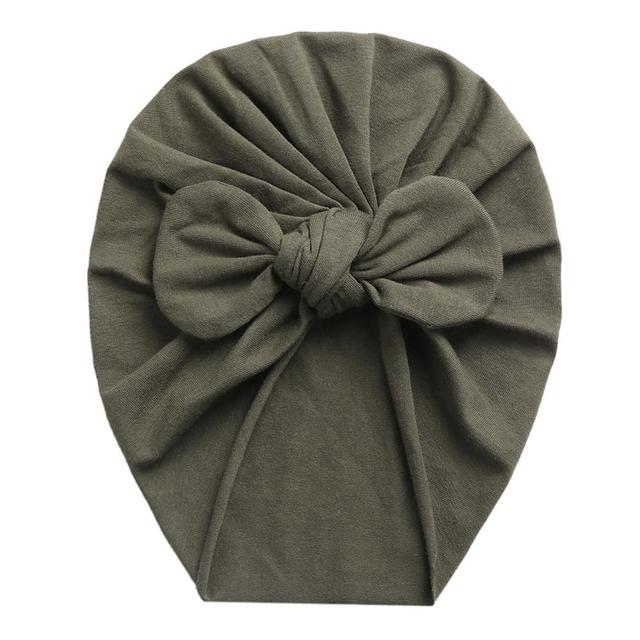 Solid Baby Cotton Beanies Cute Bear Ear Bowknot Turban Hats Sweet Soft 0-4T Elastic Caps for Newborn Baby Boy Girls Headwraps