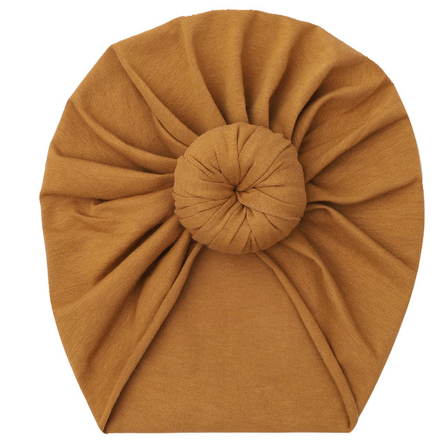 Solid Baby Cotton Beanies Cute Bear Ear Bowknot Turban Hats Sweet Soft 0-4T Elastic Caps for Newborn Baby Boy Girls Headwraps