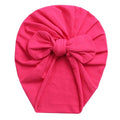 Solid Baby Cotton Beanies Cute Bear Ear Bowknot Turban Hats Sweet Soft 0-4T Elastic Caps for Newborn Baby Boy Girls Headwraps