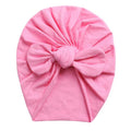 Solid Baby Cotton Beanies Cute Bear Ear Bowknot Turban Hats Sweet Soft 0-4T Elastic Caps for Newborn Baby Boy Girls Headwraps