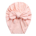 Solid Baby Cotton Beanies Cute Bear Ear Bowknot Turban Hats Sweet Soft 0-4T Elastic Caps for Newborn Baby Boy Girls Headwraps