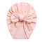 Solid Baby Cotton Beanies Cute Bear Ear Bowknot Turban Hats Sweet Soft 0-4T Elastic Caps for Newborn Baby Boy Girls Headwraps