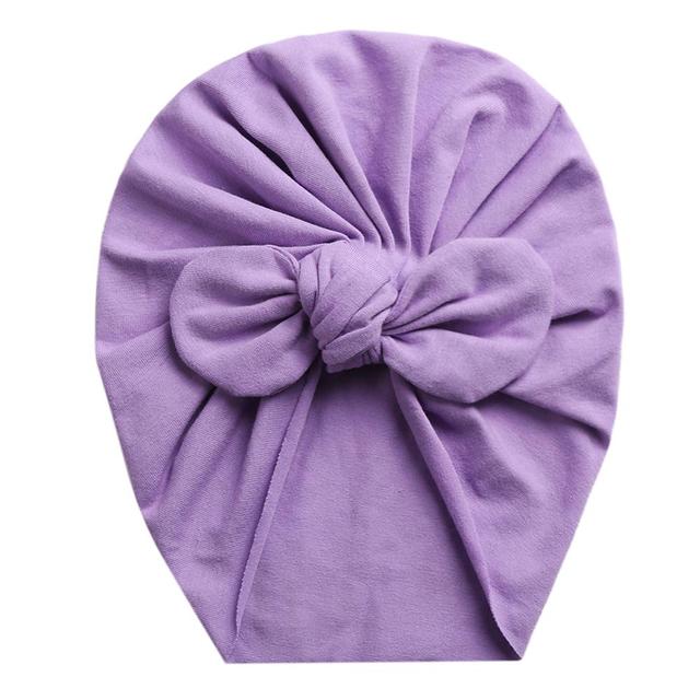 Solid Baby Cotton Beanies Cute Bear Ear Bowknot Turban Hats Sweet Soft 0-4T Elastic Caps for Newborn Baby Boy Girls Headwraps