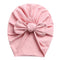 Solid Baby Cotton Beanies Cute Bear Ear Bowknot Turban Hats Sweet Soft 0-4T Elastic Caps for Newborn Baby Boy Girls Headwraps