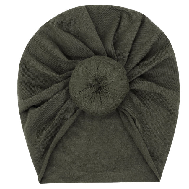 Solid Baby Cotton Beanies Cute Bear Ear Bowknot Turban Hats Sweet Soft 0-4T Elastic Caps for Newborn Baby Boy Girls Headwraps