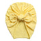 Solid Baby Cotton Beanies Cute Bear Ear Bowknot Turban Hats Sweet Soft 0-4T Elastic Caps for Newborn Baby Boy Girls Headwraps