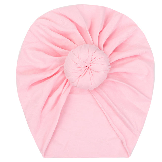 Solid Baby Cotton Beanies Cute Bear Ear Bowknot Turban Hats Sweet Soft 0-4T Elastic Caps for Newborn Baby Boy Girls Headwraps