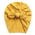 Solid Baby Cotton Beanies Cute Bear Ear Bowknot Turban Hats Sweet Soft 0-4T Elastic Caps for Newborn Baby Boy Girls Headwraps