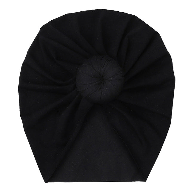 Solid Baby Cotton Beanies Cute Bear Ear Bowknot Turban Hats Sweet Soft 0-4T Elastic Caps for Newborn Baby Boy Girls Headwraps