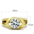 Gold Plated Rings TK066G Gold - Stainless Steel Ring with AAA Grade CZ