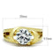 Gold Plated Rings TK066G Gold - Stainless Steel Ring with AAA Grade CZ