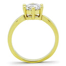 Gold Plated Rings TK071G Gold - Stainless Steel Ring with AAA Grade CZ