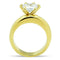 Gold Plated Rings TK097G Gold - Stainless Steel Ring with AAA Grade CZ