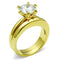 Gold Plated Rings TK097G Gold - Stainless Steel Ring with AAA Grade CZ