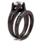 Vintage Rings TK0W383DC Dark Brown (coffee) Stainless Steel Ring with CZ