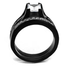 Vintage Rings TK0W383J Two-Tone Black Stainless Steel Ring with CZ