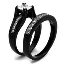 Vintage Rings TK0W383J Two-Tone Black Stainless Steel Ring with CZ