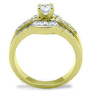 Gold Plated Rings TK10528G Gold - Stainless Steel Ring with AAA Grade CZ