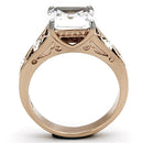 Rose Gold Wedding Rings TK1059 Two-Tone Rose Gold Stainless Steel Ring