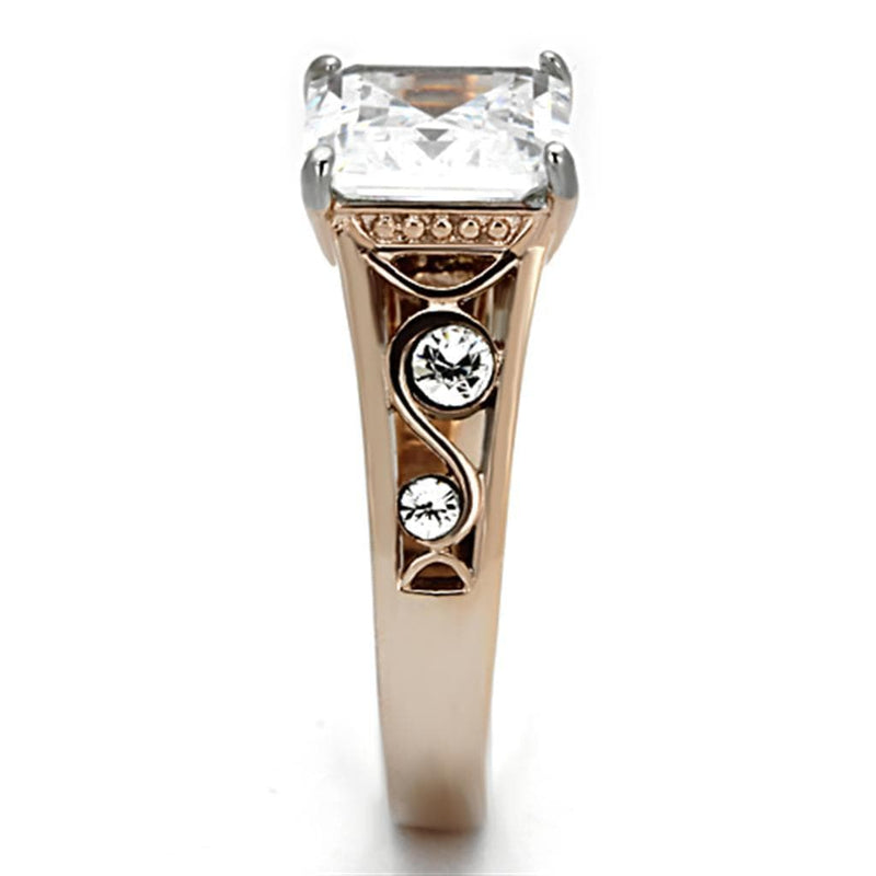 Rose Gold Wedding Rings TK1059 Two-Tone Rose Gold Stainless Steel Ring