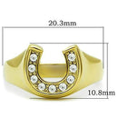 Gold Plated Rings TK10616G Gold - Stainless Steel Ring with Crystal