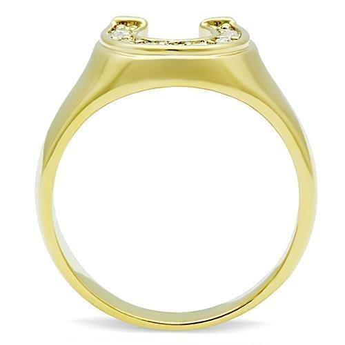 Gold Plated Rings TK10616G Gold - Stainless Steel Ring with Crystal