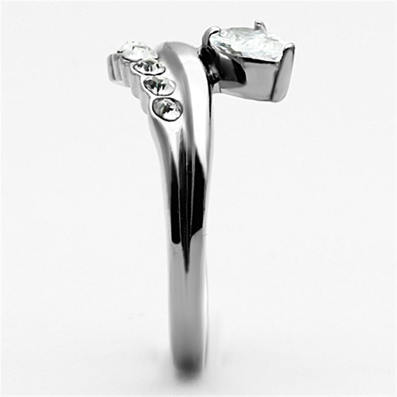 Vintage Rings TK1080 Stainless Steel Ring with AAA Grade CZ