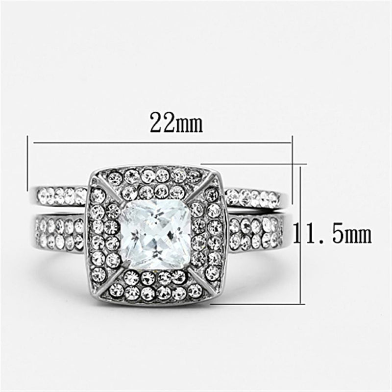 Vintage Rings TK1088 Stainless Steel Ring with AAA Grade CZ