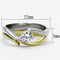 Gold Plated Rings TK1092 Two-Tone Gold - Stainless Steel Ring with CZ