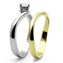 Gold Plated Rings TK1092 Two-Tone Gold - Stainless Steel Ring with CZ