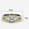 Gold Plated Rings TK1093 Two-Tone Gold - Stainless Steel Ring with CZ