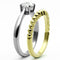 Gold Plated Rings TK1093 Two-Tone Gold - Stainless Steel Ring with CZ