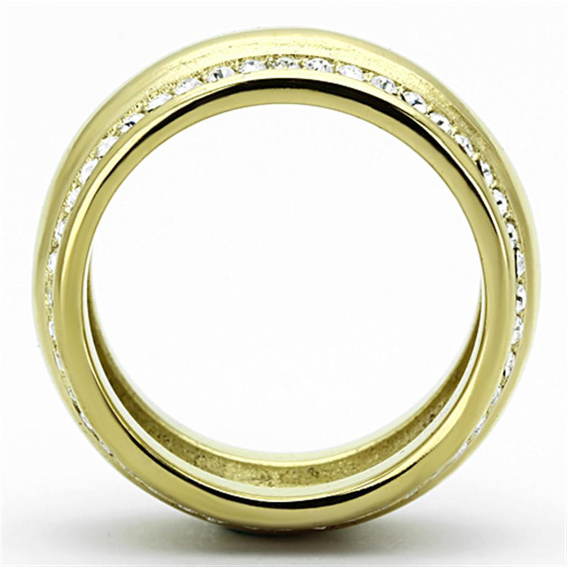 Gold Plated Rings TK1096 Gold - Stainless Steel Ring with Crystal