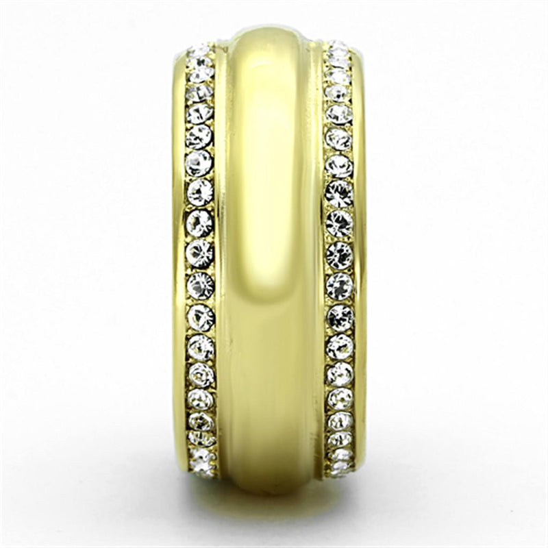 Gold Plated Rings TK1096 Gold - Stainless Steel Ring with Crystal
