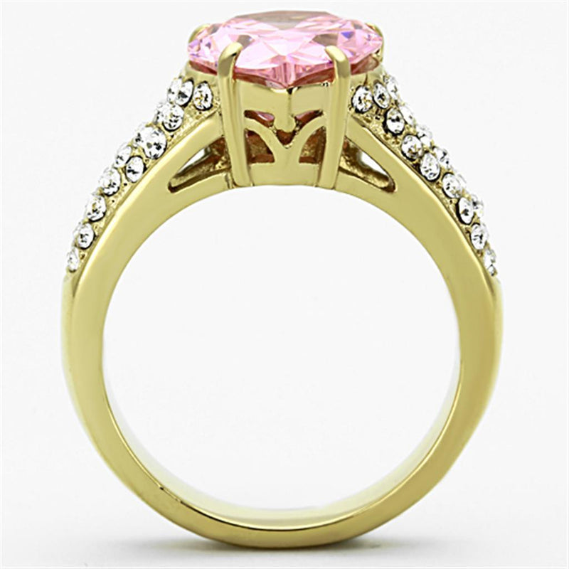 Gold Plated Rings TK1098 Gold - Stainless Steel Ring with AAA Grade CZ