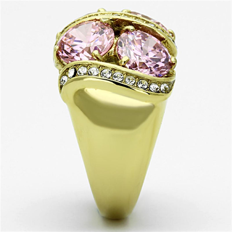 Gold Plated Rings TK1099 Gold - Stainless Steel Ring with AAA Grade CZ