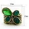 Gold Plated Rings TK1104 Gold - Stainless Steel Ring with Synthetic in Emerald