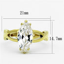 Gold Plated Rings TK1106 Gold - Stainless Steel Ring with AAA Grade CZ