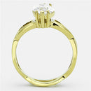 Gold Plated Rings TK1106 Gold - Stainless Steel Ring with AAA Grade CZ