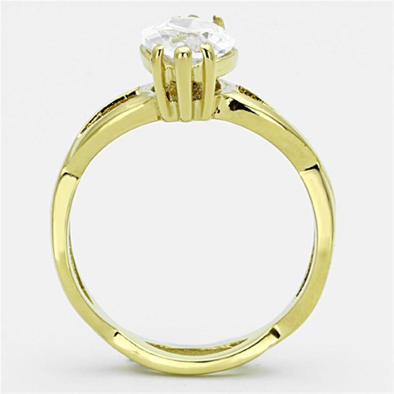 Gold Plated Rings TK1106 Gold - Stainless Steel Ring with AAA Grade CZ