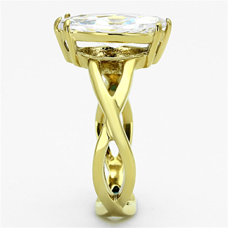 Gold Plated Rings TK1106 Gold - Stainless Steel Ring with AAA Grade CZ