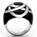 Fashion Rings For Women TK1133 Stainless Steel Ring with Epoxy in Jet