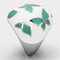 Fashion Rings For Women TK1137 Stainless Steel Ring with Epoxy in Emerald