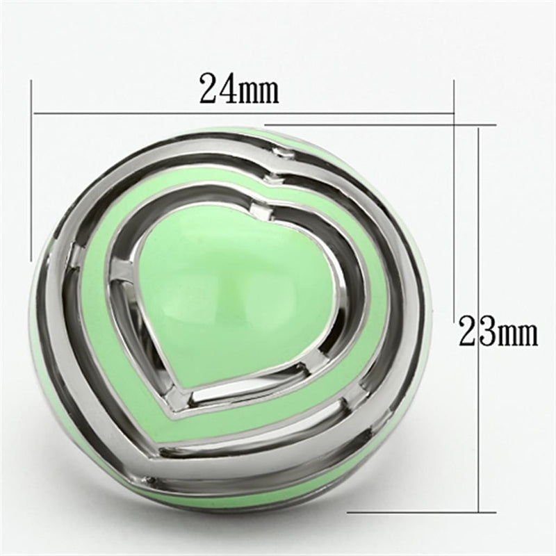 Fashion Rings For Women TK1140 Stainless Steel Ring with Epoxy in Emerald