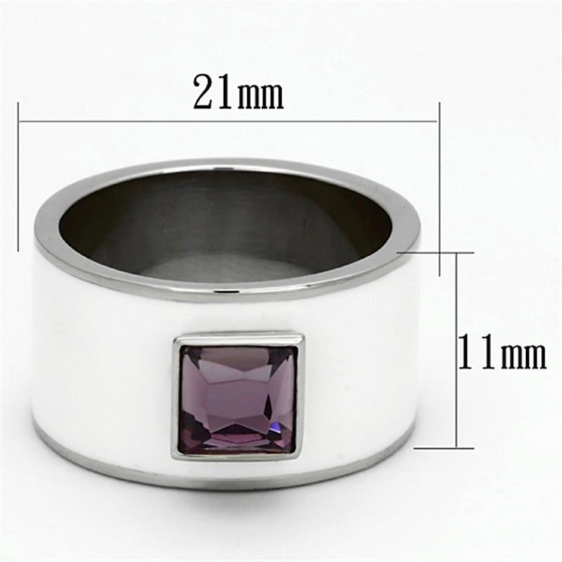 Cheap Rings TK1142 Stainless Steel Ring with Synthetic in Amethyst