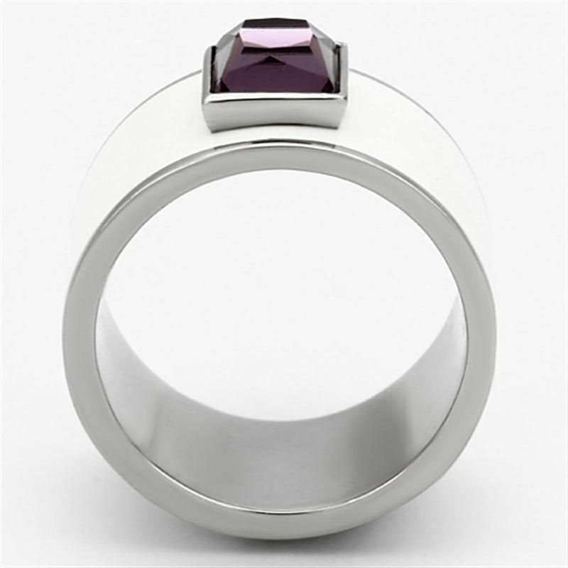 Cheap Rings TK1142 Stainless Steel Ring with Synthetic in Amethyst