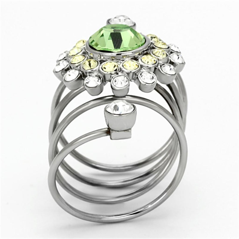 Cheap Rings TK1148 Stainless Steel Ring with Top Grade Crystal in Peridot